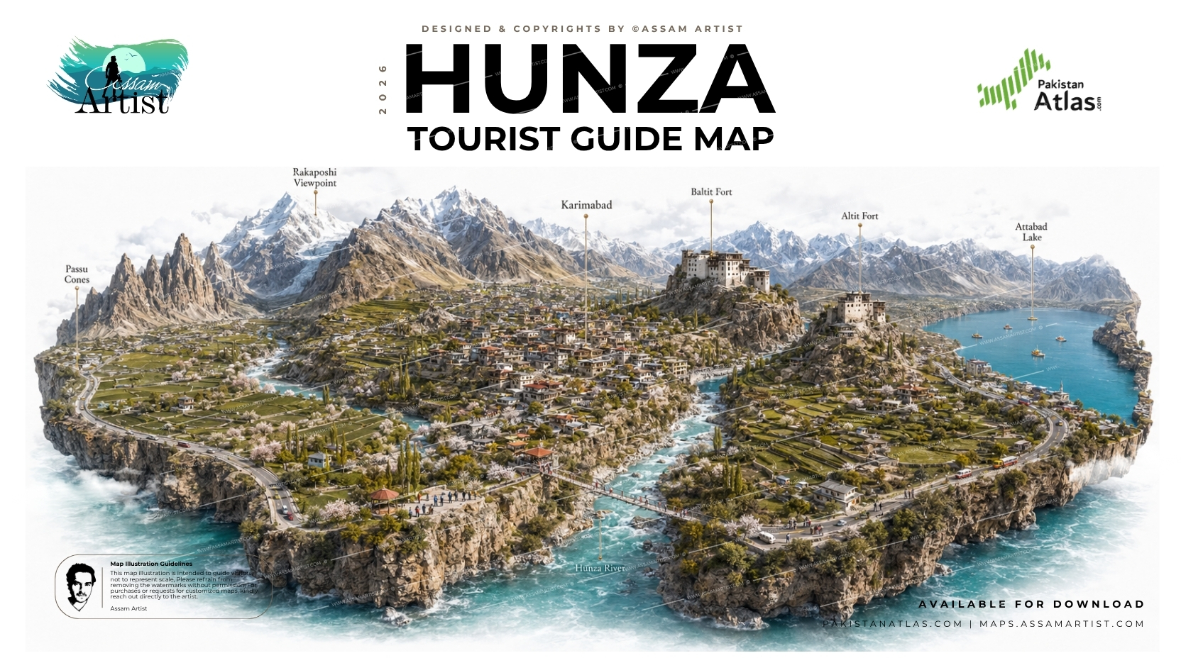 Hunza Tourist Guide map