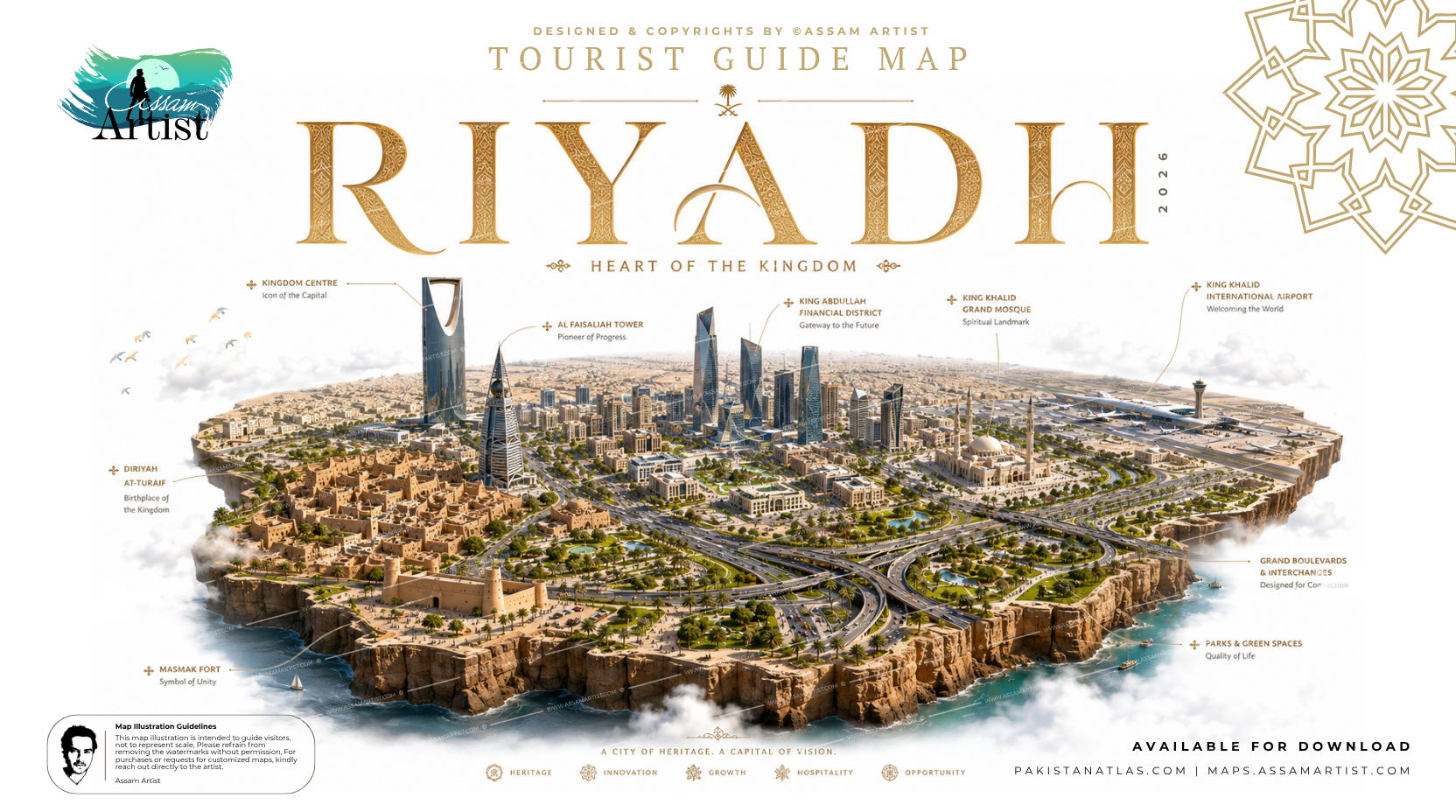 Riyadh City Tourist Guide Map